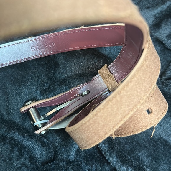 Emporio Armani NWT Light brown soft skinny belt size 42 - Picture 6 of 8